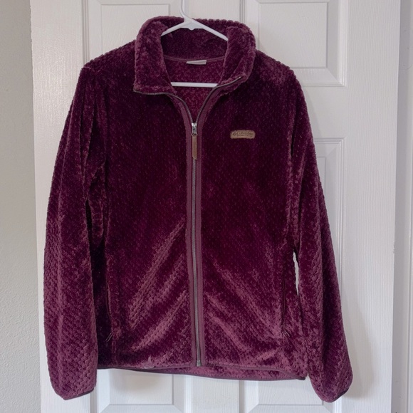 Columbia Maroon Fleece Jacket - Picture 1 of 6